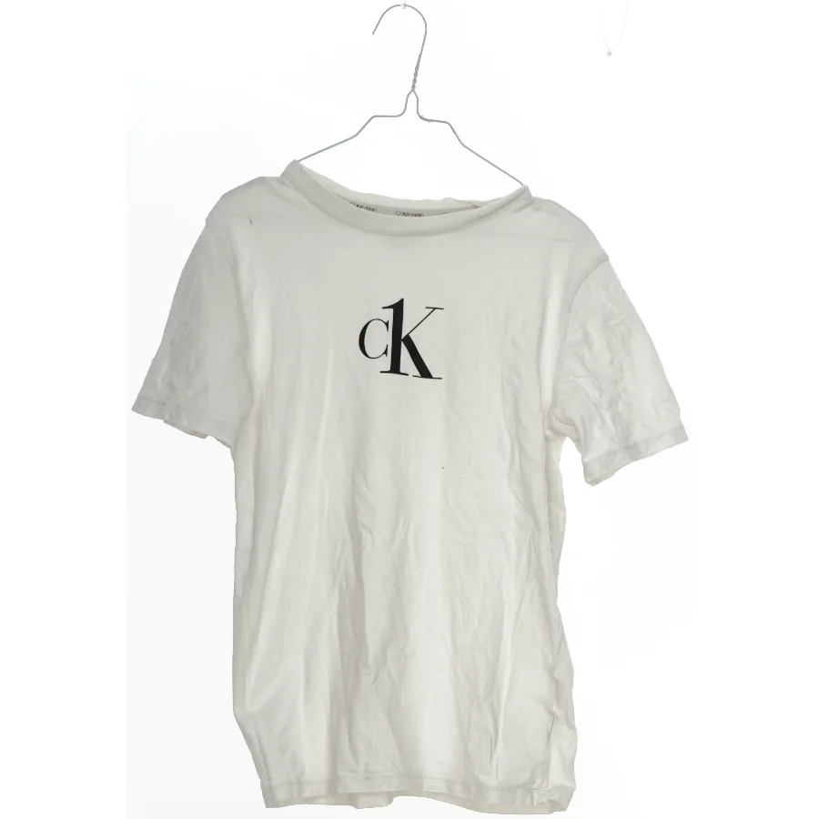 Hvid t-shirt med CK logo fra Calvin Klein (str. 140)