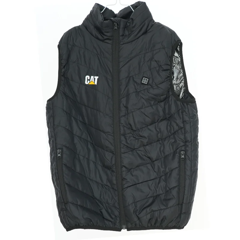 Sort CAT vest med lynlås med varmefra Cat (str. S)
