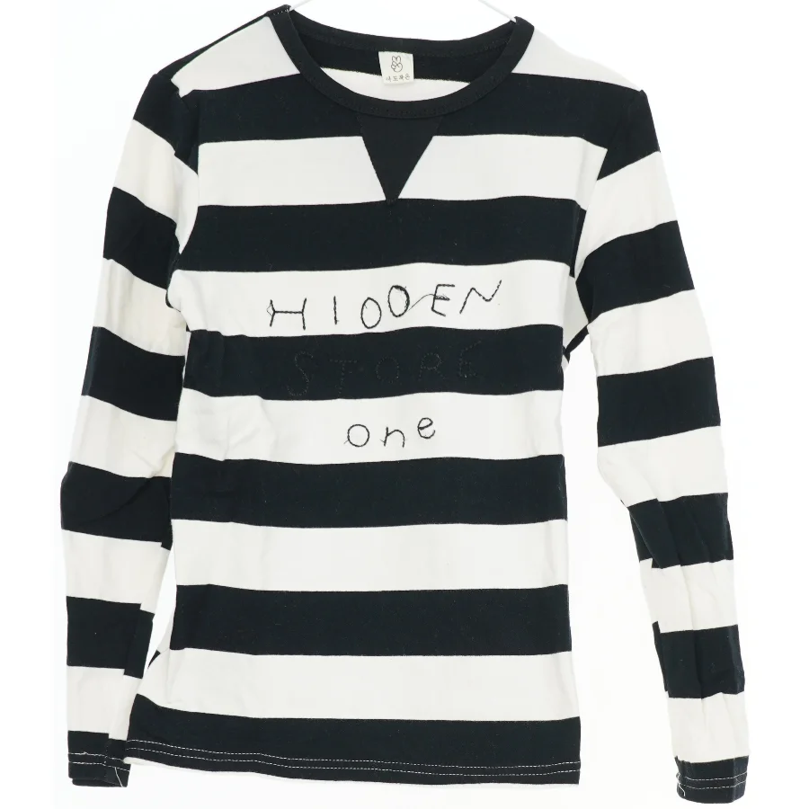 Langærmet stribet bluse (str.  130 cm)