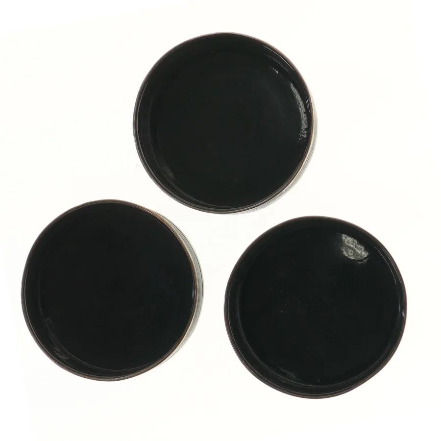 Sæt af 3 sorte flaskebakker (str. 3 stk Ø 13,5 cm)