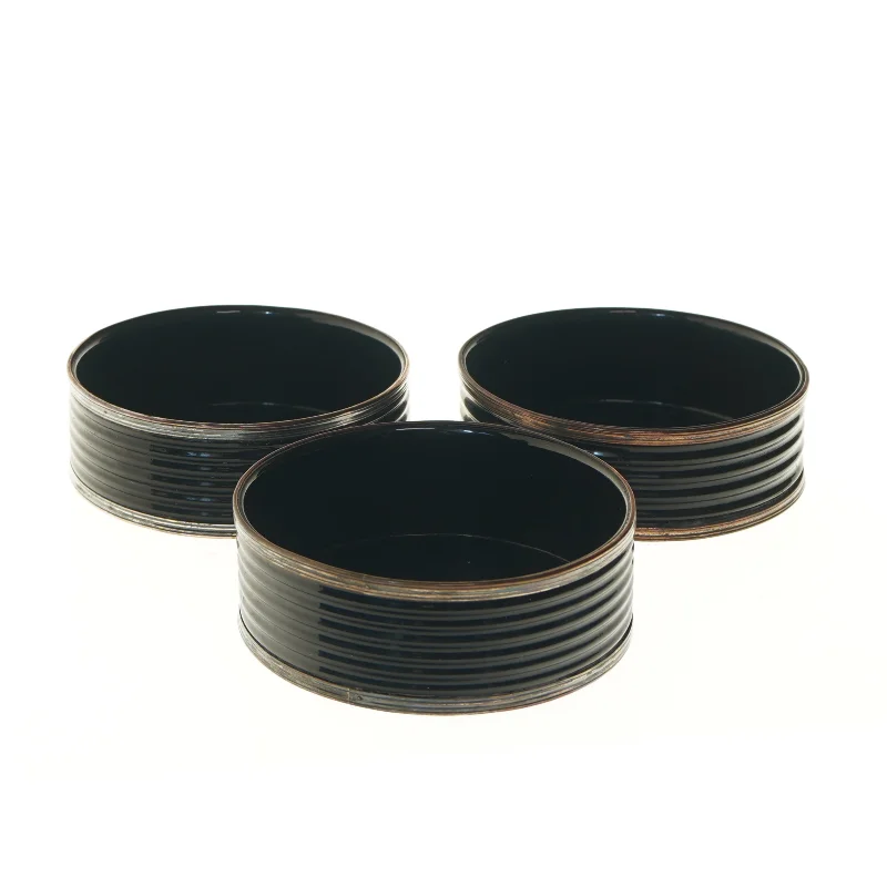 Sæt af 3 sorte flaskebakker (str. 3 stk Ø 13,5 cm)