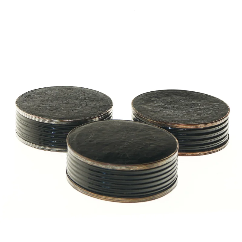 Sæt af 3 sorte flaskebakker (str. 3 stk Ø 13,5 cm)