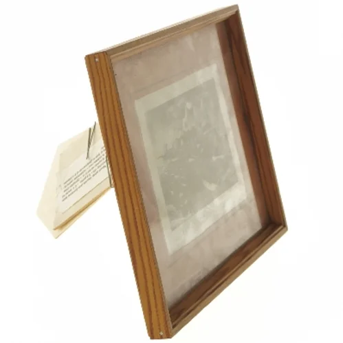 Indrammet litografi med skibsmotiv (str. 20,5x26 cm)