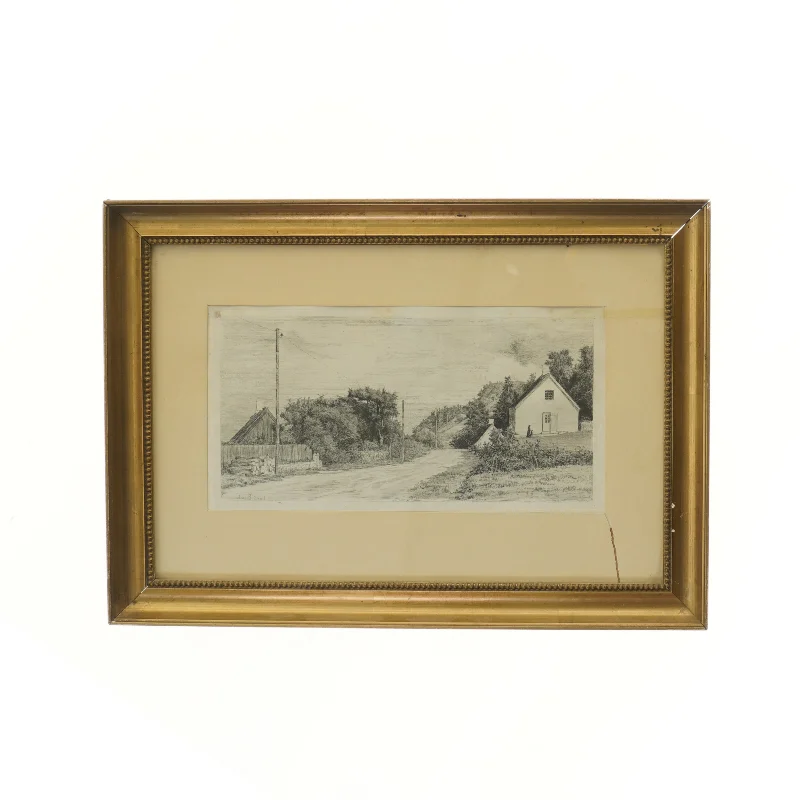 Indrammet radering Carl Bloch (str. 42x30 cm)