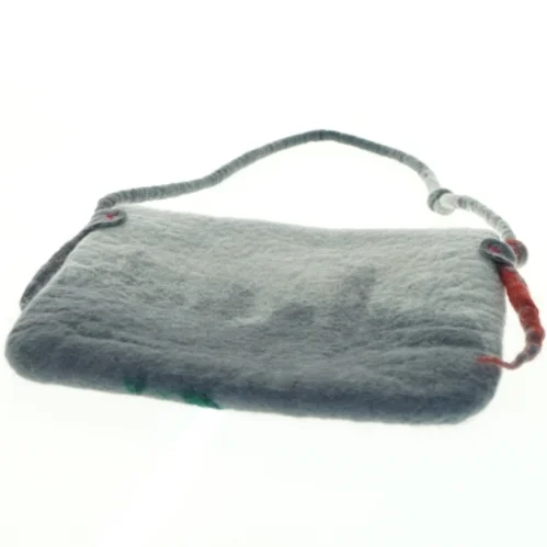 Filtet og håndlavet skuldertaske i uld (str. 28x26 cm)