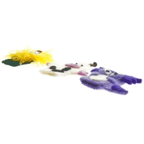 Fingerdukker i filt, dyr (str. 9 cm)