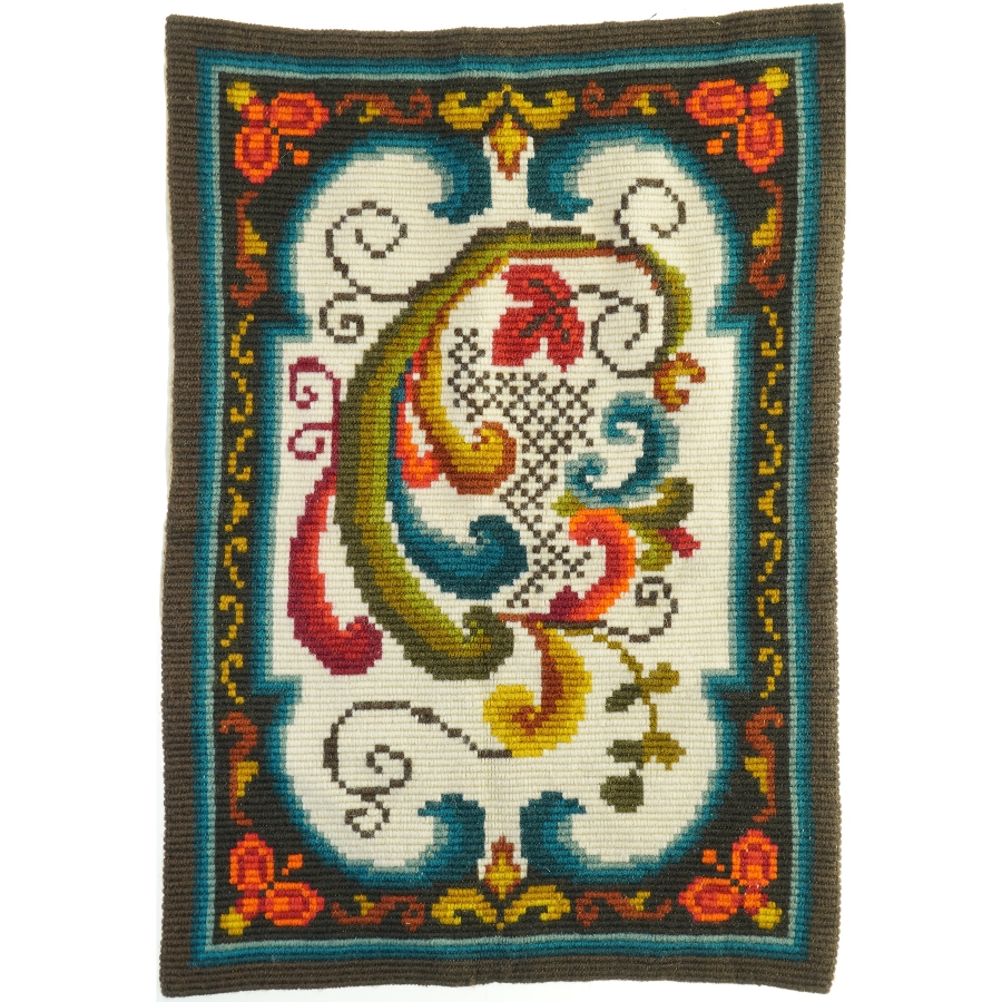 Broderet vægtæppe - norsk åkle (str. 48x68 cm)