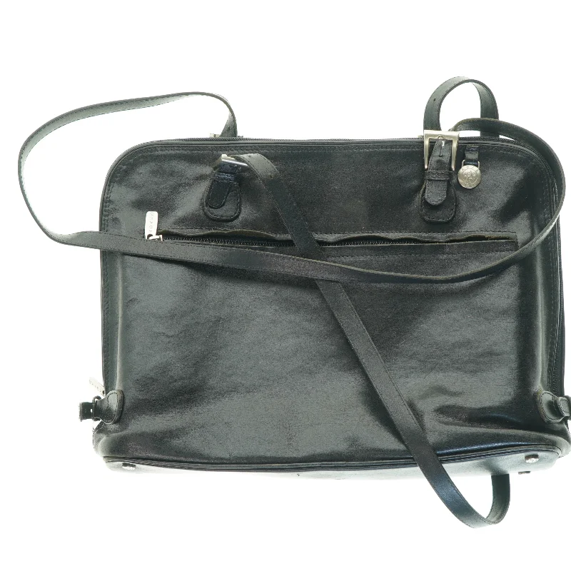 Sort lædertaske fra Adax (str. 40x30 cm)