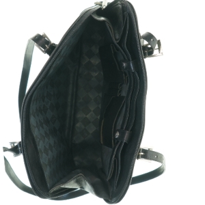 Sort lædertaske fra Adax (str. 40x30 cm)