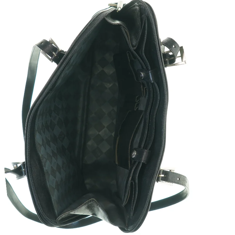 Sort lædertaske fra Adax (str. 40x30 cm)