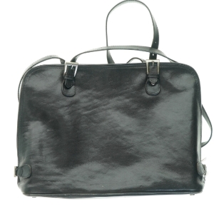 Sort lædertaske fra Adax (str. 40x30 cm)