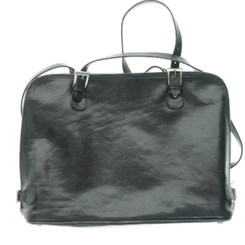 Sort lædertaske fra Adax (str. 40x30 cm)