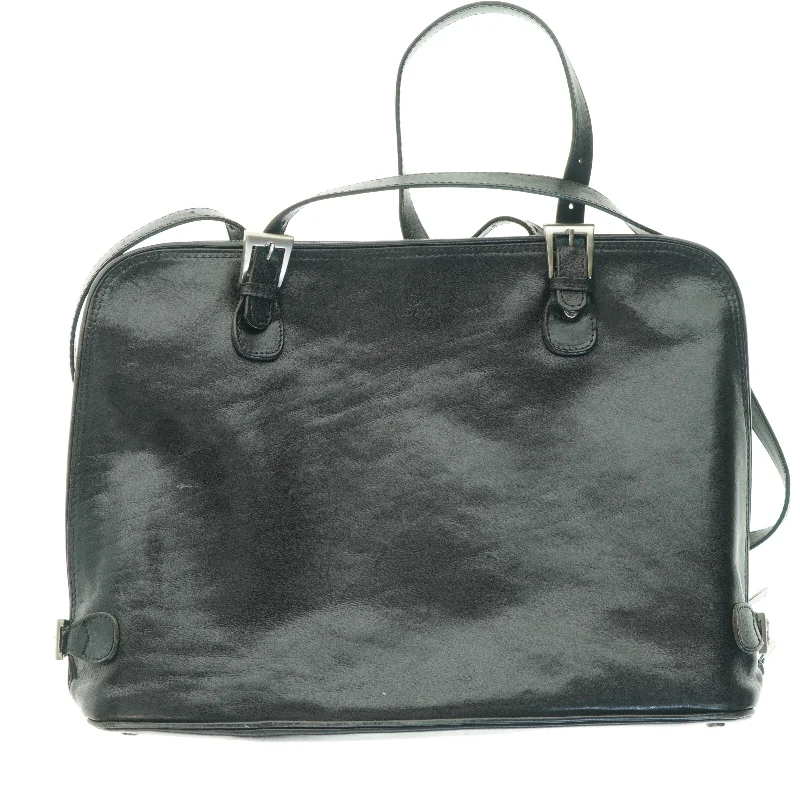 Sort lædertaske fra Adax (str. 40x30 cm)