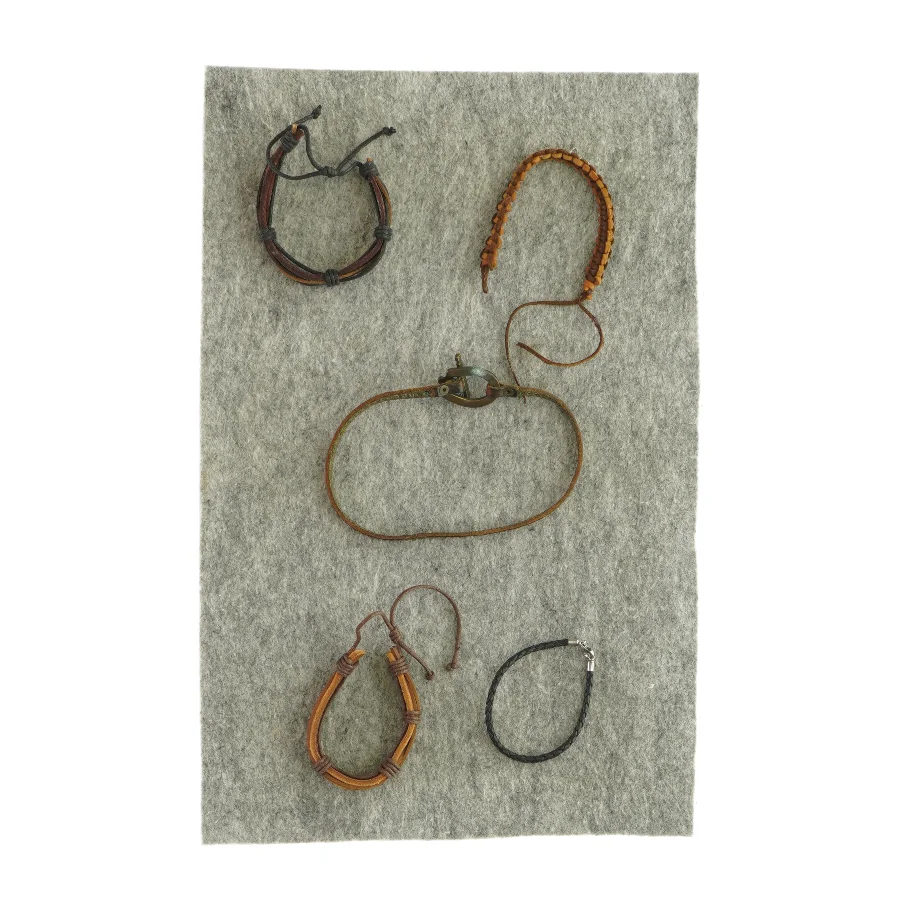 Blandede læderarmbånd (5 stk)