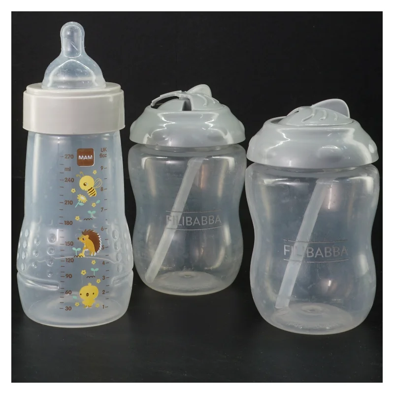 Sæt med sutteflasker fra Filibabba, Måske MAM (str. 17 cm og 12 cm)