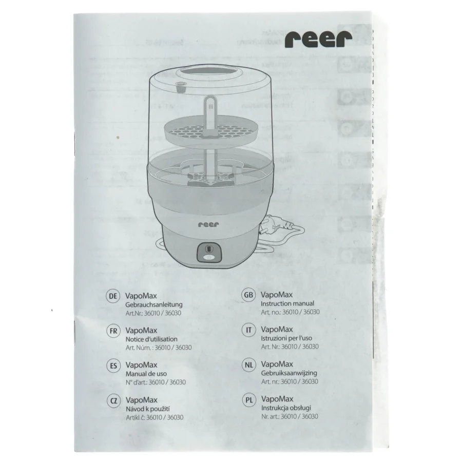 Reer VapoMax Dampsterilisator fra Reer (str. 26 cm)