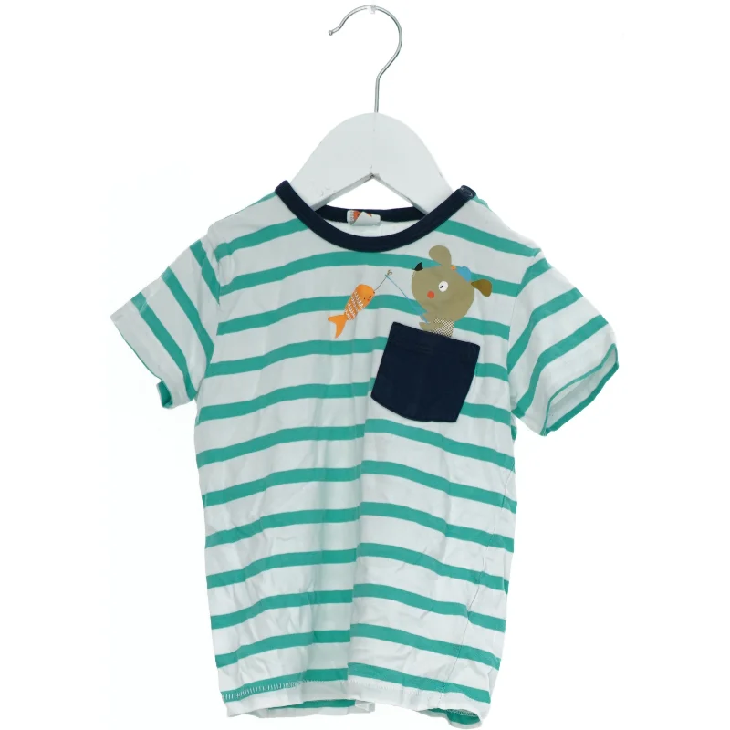 Stribet T-shirt med hundeprint fra H&M (str. 92)