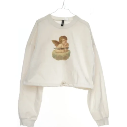Hvid sweatshirt med tryk fra H&M (str. XS)