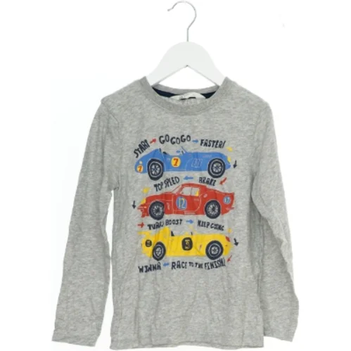 Langærmet Grå T-shirt med Biler fra H&M (str. 128)