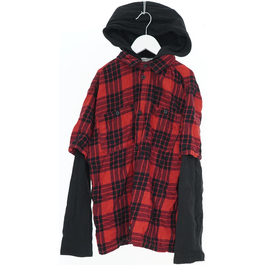 Skjorte med hætte og lange ærmer fra H&M (str. 152)