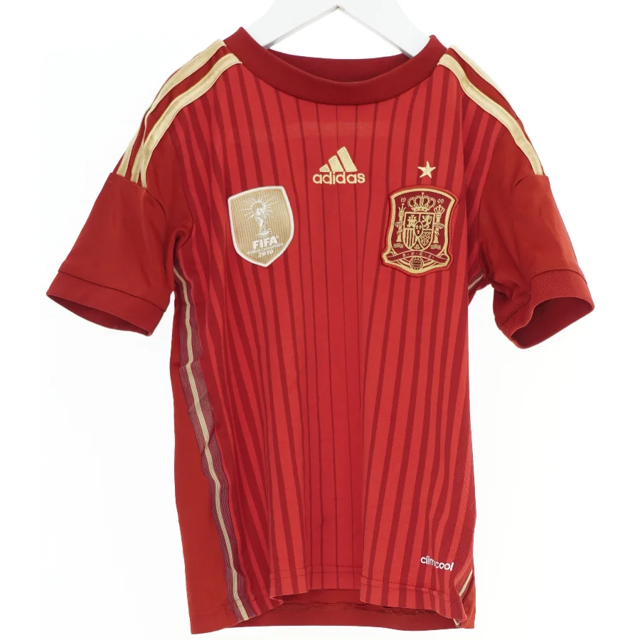 Spansk fodboldtrøje med navn og nummer fra Adidas (str. 128)