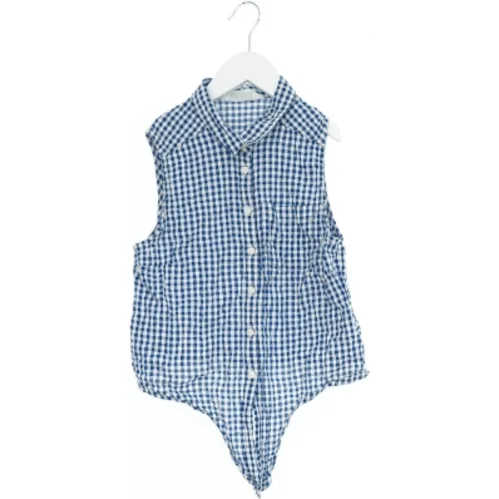 Kortærmet bodystocking med blå/hvide tern fra H&M (str. 158)