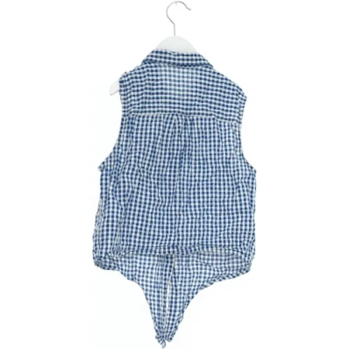 Kortærmet bodystocking med blå/hvide tern fra H&M (str. 158)