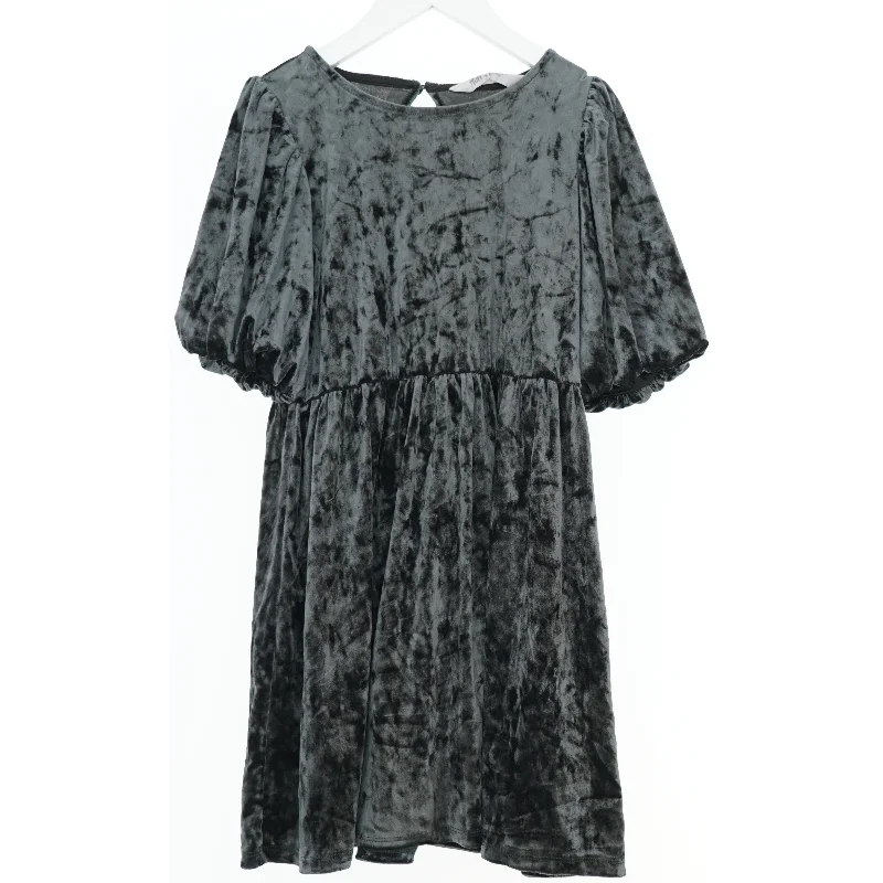 Velour kjole med pufærmer fra H&M (str. 128)