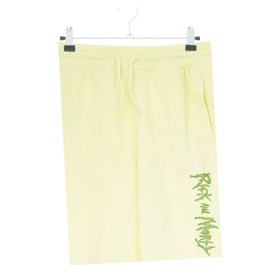 Gule shorts med grøn tekst fra H&M (str. S)