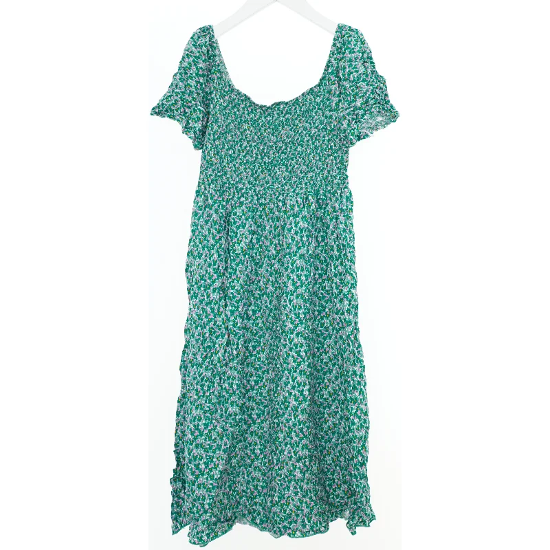 Blomsterkjole med korte ærmer fra Dh Mode (str. L)