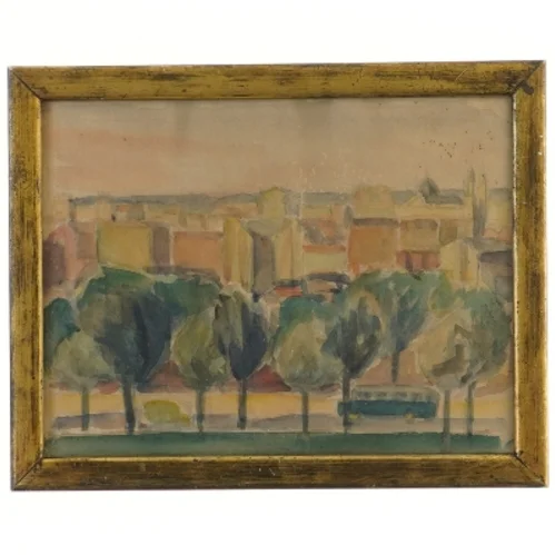 Maleri i guldramme (str. 25x20 cm)