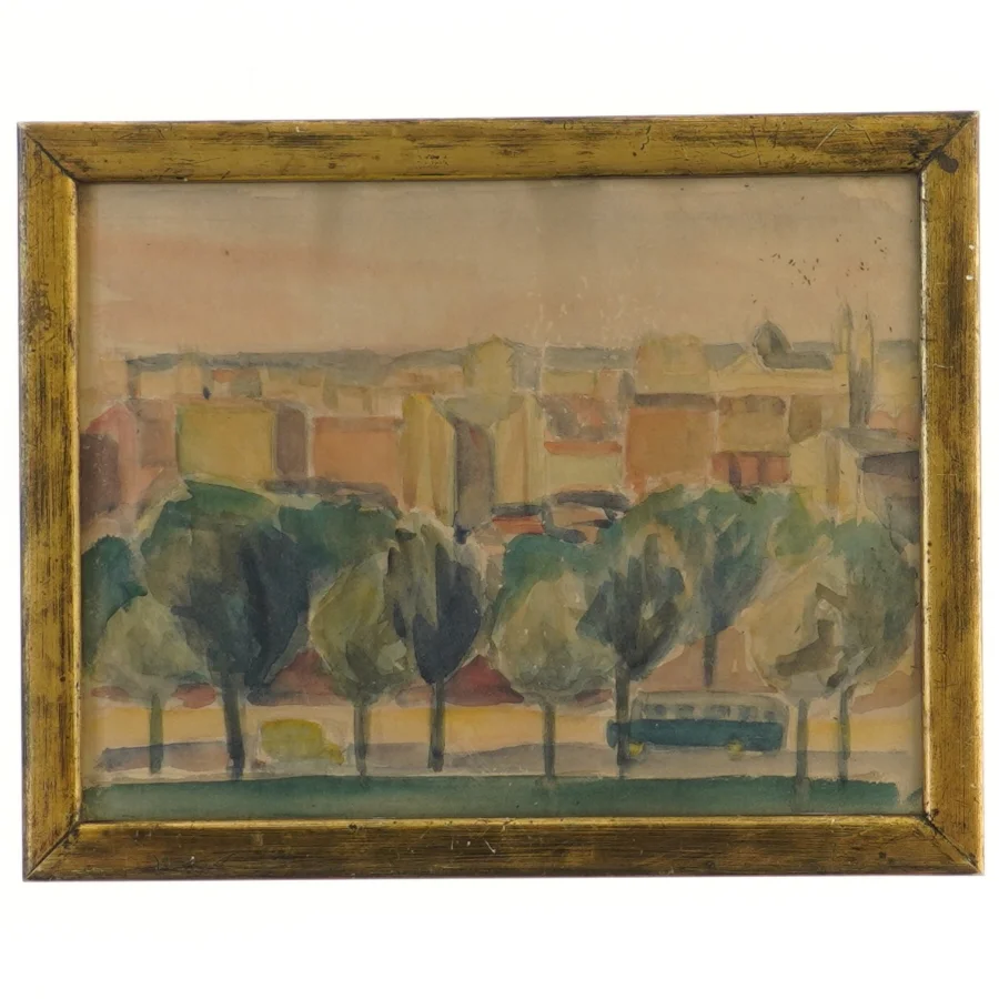 Maleri i guldramme (str. 25x20 cm)