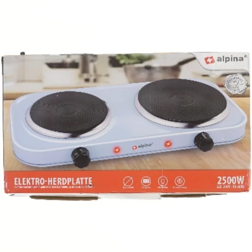 Elektrisk dobbelt kogeplade fra Alpina (str. 48x24,5 cm)