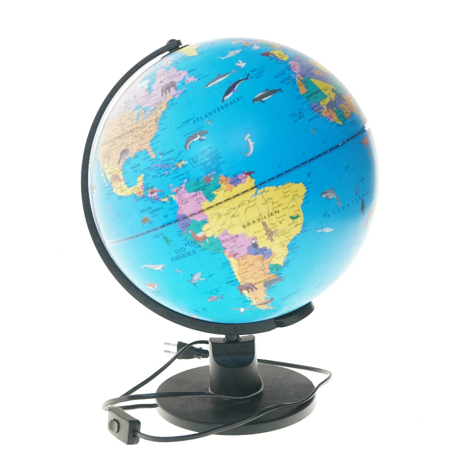 Oplyst verdenskort globus (str. 40 cm)