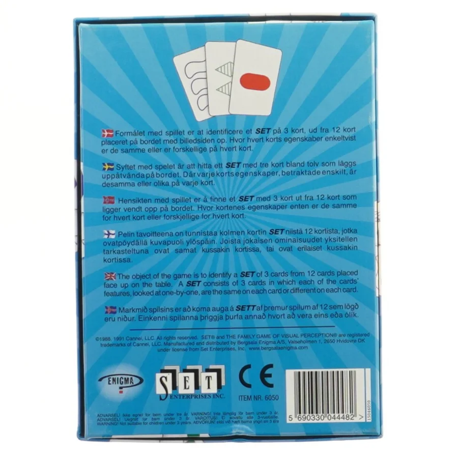 Set kortspil fra Enigma (str. 18x13 cm)