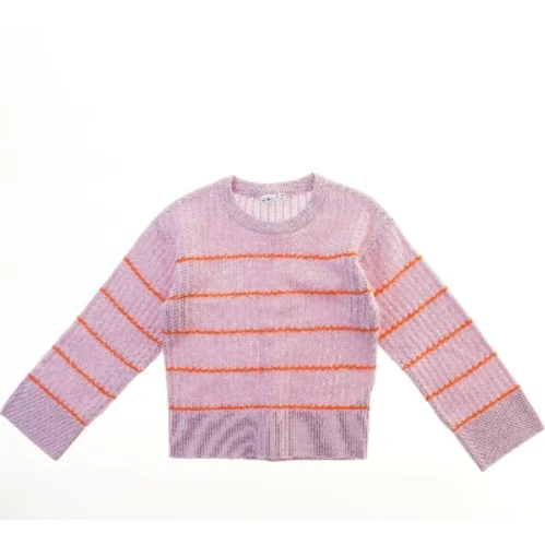 Strikket bluse med striber fra Name It (str. 140)