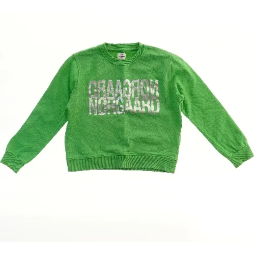 Grøn sweatshirt med tryk fra Mads Nørgaard (str. 140)