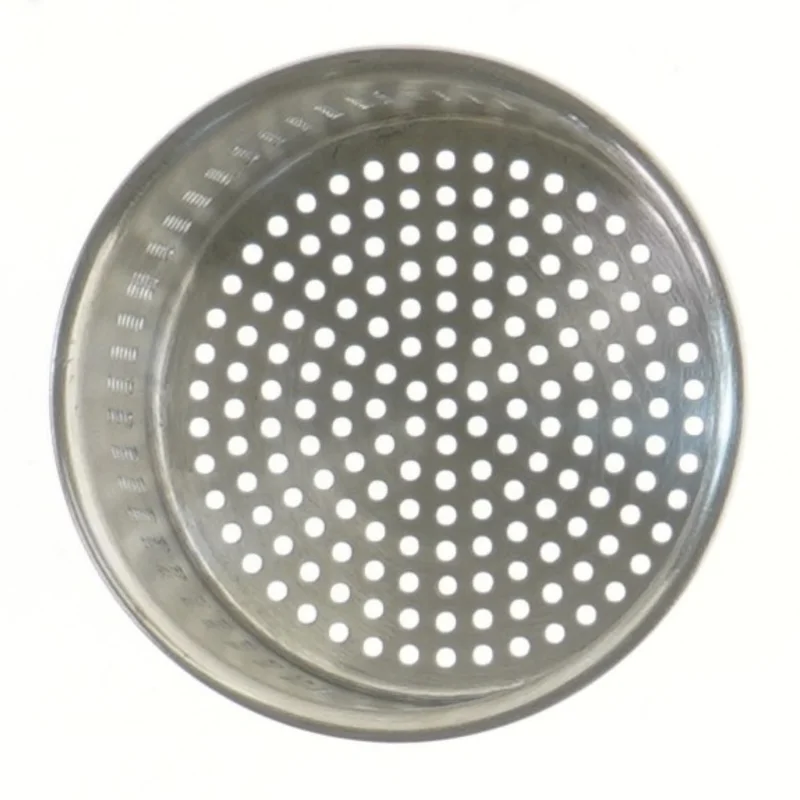 Metal si med huller (str. Ø 10 cm længde 7 cm)