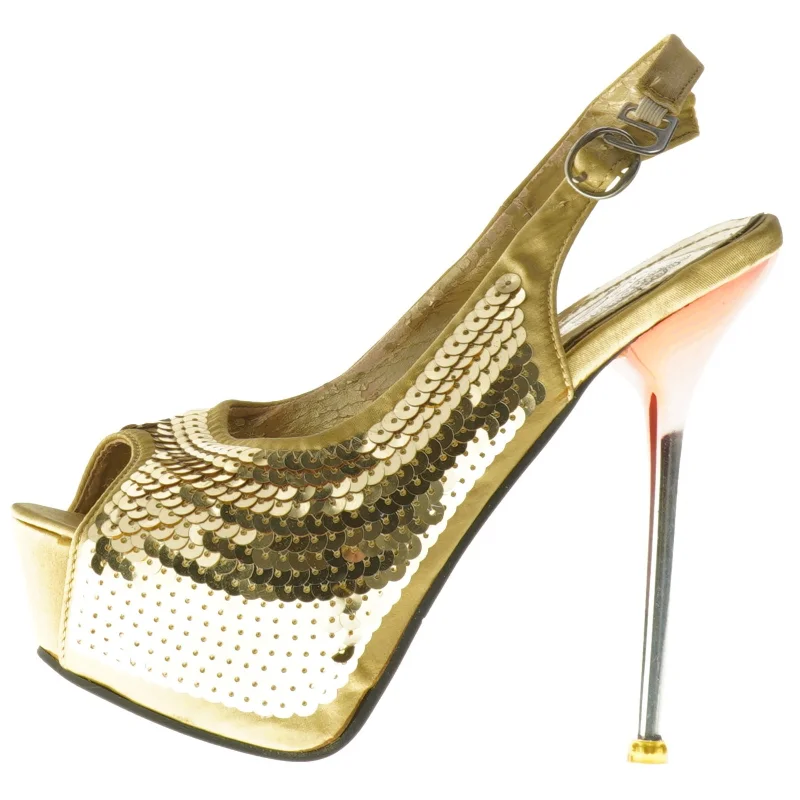 Guld stiletter i størrelse 37 (str. 37 )