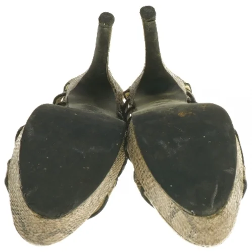 Højhælede slangeskindssandaler (str. 37 )