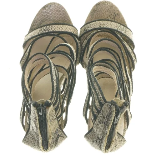 Højhælede slangeskindssandaler (str. 37 )