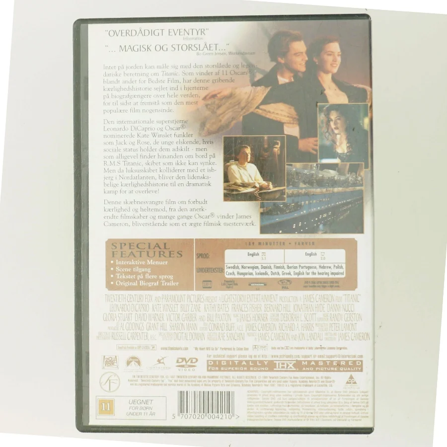 Titanic med Leonardo DiCaprio (DVD)