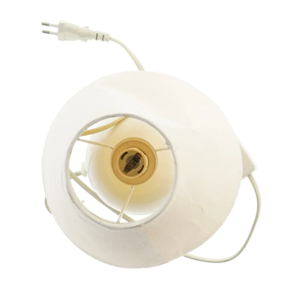 Bordlampe med hvid lampeskærm (str. 24,5 cm)