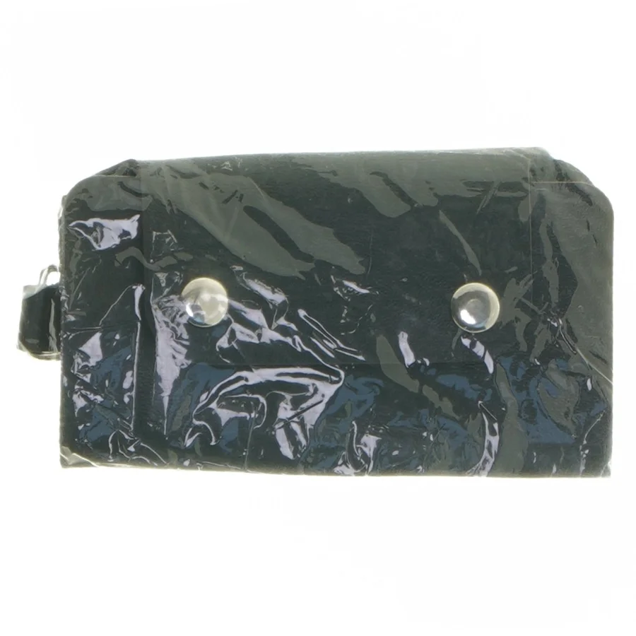 Sort pung med knapper (str. 11x6 cm)