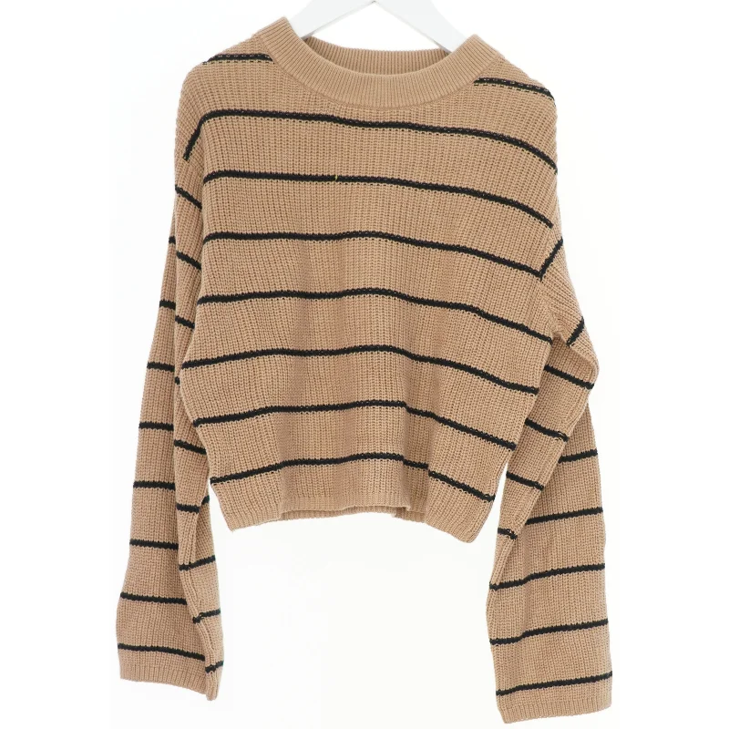 Beige stribet sweater fra H&M (str. 140)