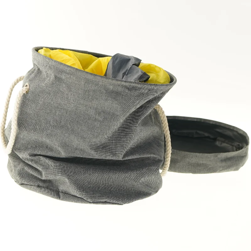 Grå opbevaringskurv med låg (str. 31x Ø 30 cm)