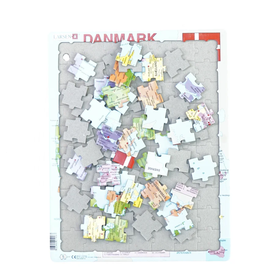 Puslespil med Danmarks motiv (str. 37 x 28 cm)