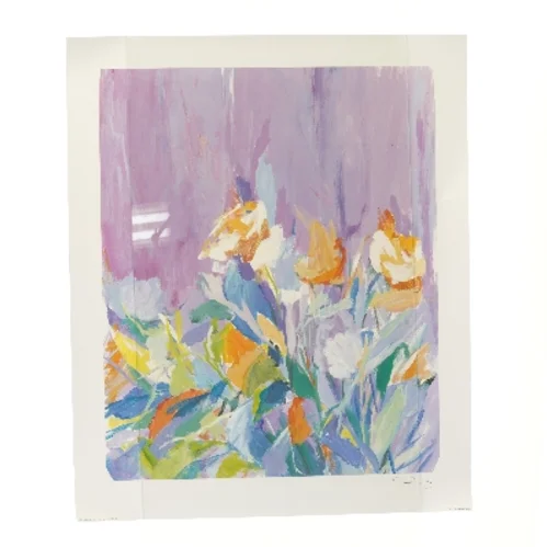 Plakater med blomsterkunst, 2 stk. (str. 2 stk 60,5x50,5 cm)