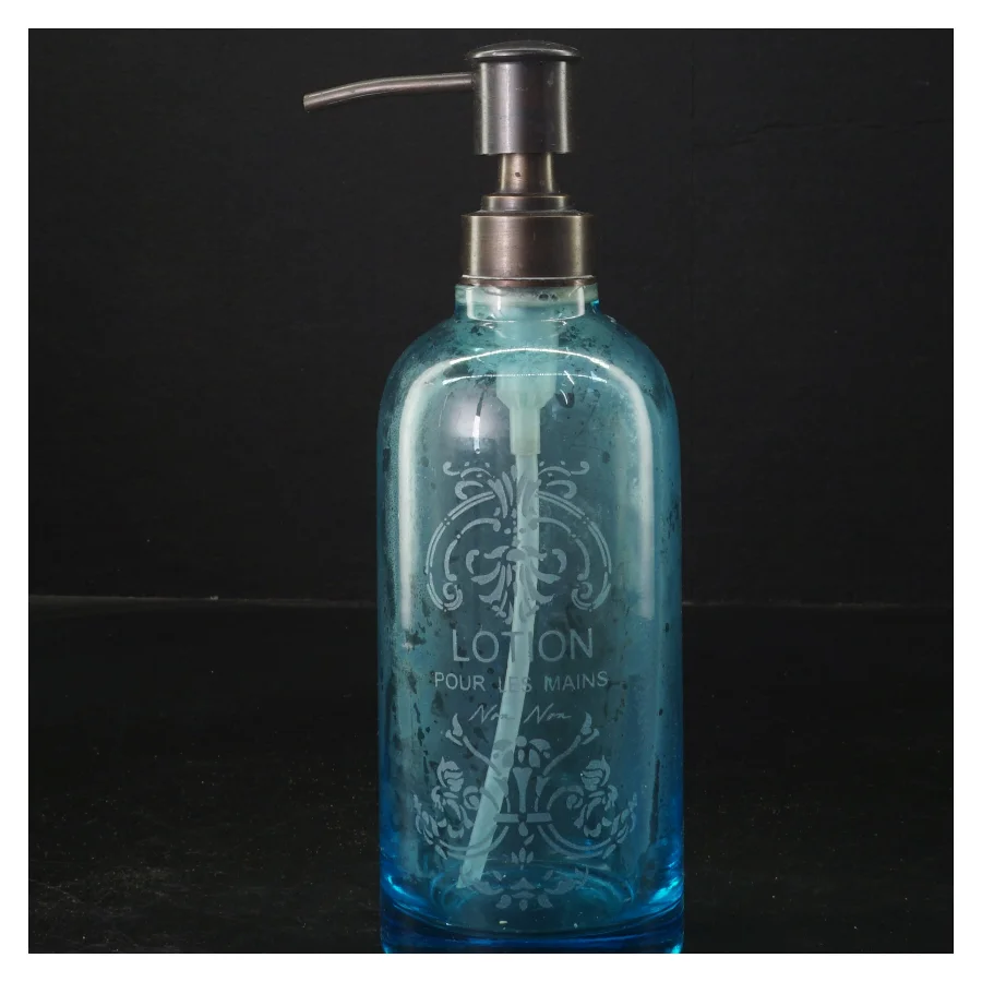 Blå lotion dispenser (str. 21,5x7 cm)
