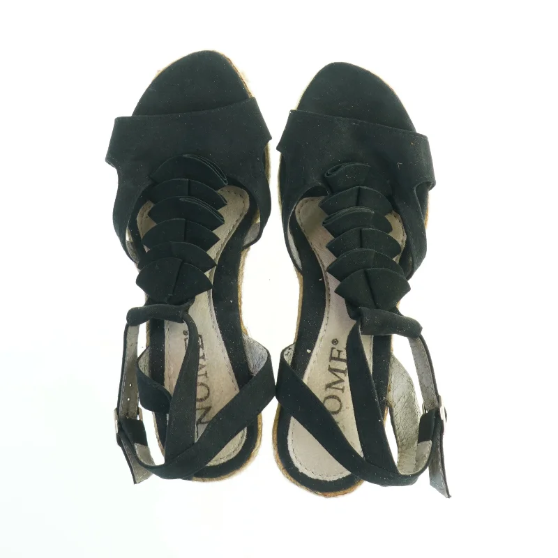 Sorte espadrille-kilehæle fra Nome (str. 38)